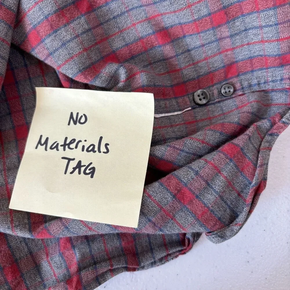 J Crew Plaid Flannel Long Sleeve Button Front Shirt Men's M Gray Red Classic